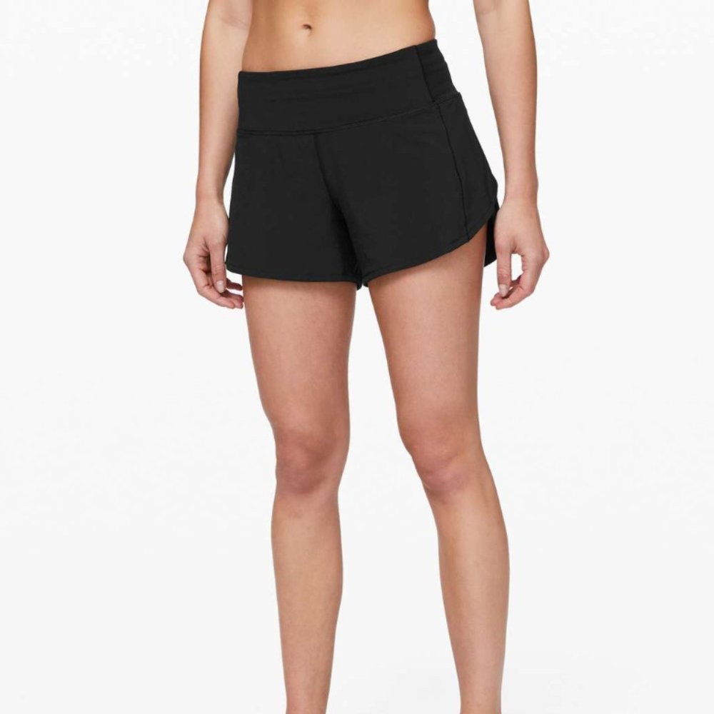 Size 12 LULULEMON Speed Up Short Long *4" Updated Fit Black {3J30}